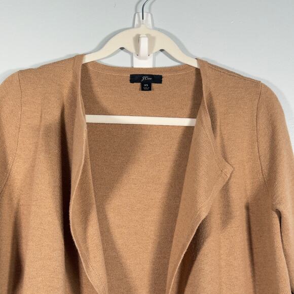 J.Crew Camel Merino Blend Sweater Coat Cardigan Quiet Luxury Cozy Neutral XS - Picture 4 of 8